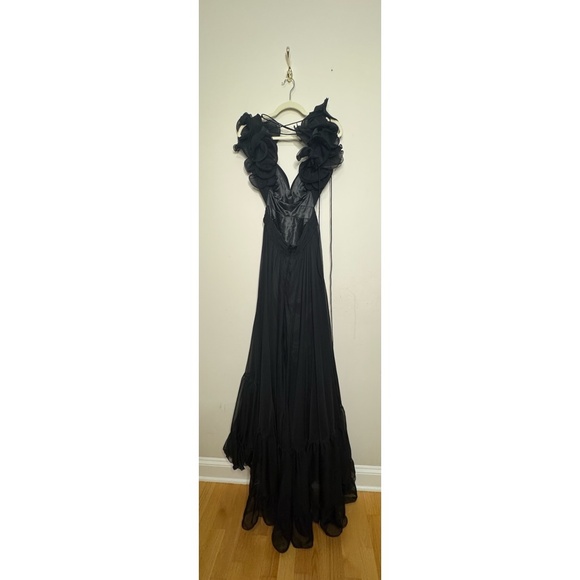 MAC DUGGAL Ruffle Tiered Cut Out Chiffon Gown - Picture 5 of 7